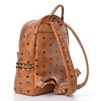 MCM Visetos Small Side Stud Stark Backpack Cognac 3 of 11