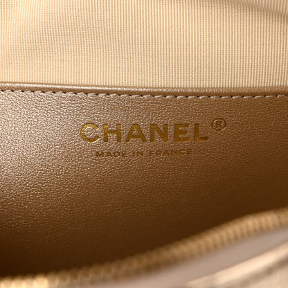 Chanel Metallic Lambskin Quilted Large CC In Love Heart Bag Gold 5 of 10