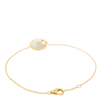 Cartier 18K Yellow Gold Diamond Mother of Pearl Amulette de Cartier Bracelet 3 of 6