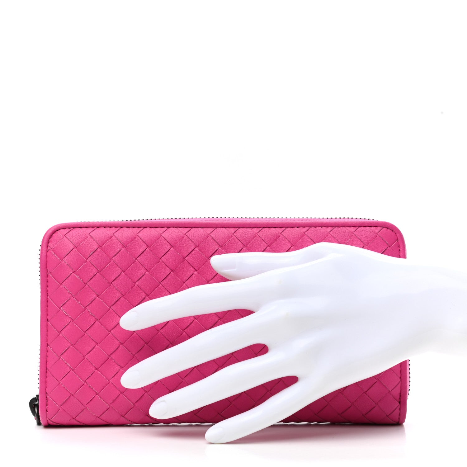 Bottega Veneta Nappa Intrecciato Zip Around Wallet Pink 2 of 10
