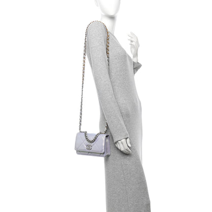 Chanel Iridescent Calfskin Quilted Chanel 19 Wallet On Chain WOC Light Purple 2 of 18