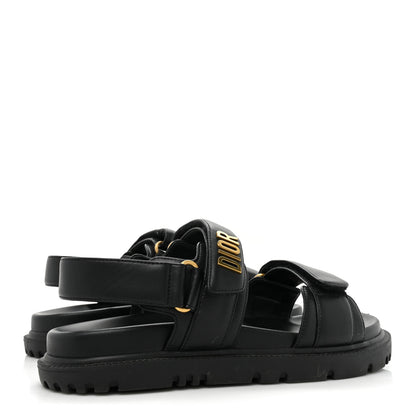 Christian Dior Lambskin Dioract 10mm Sandals 37 Black 4 of 12