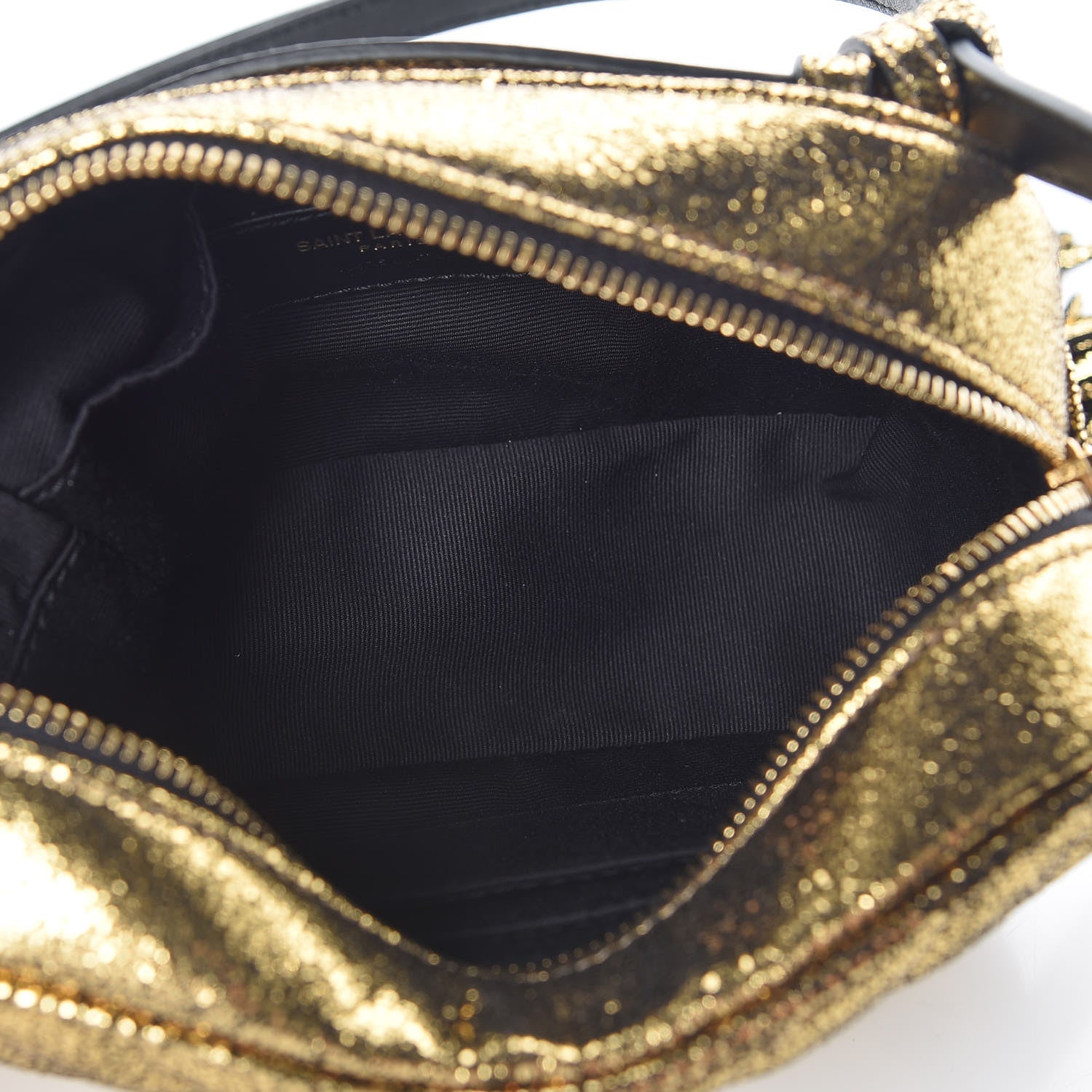 Saint Laurent Crinkled Metallic Calfskin Matelasse Monogram Lou Belt Bag Gold 7 of 9