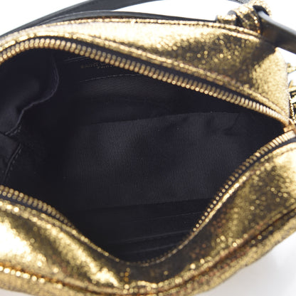 Saint Laurent Crinkled Metallic Calfskin Matelasse Monogram Lou Belt Bag Gold 7 of 9