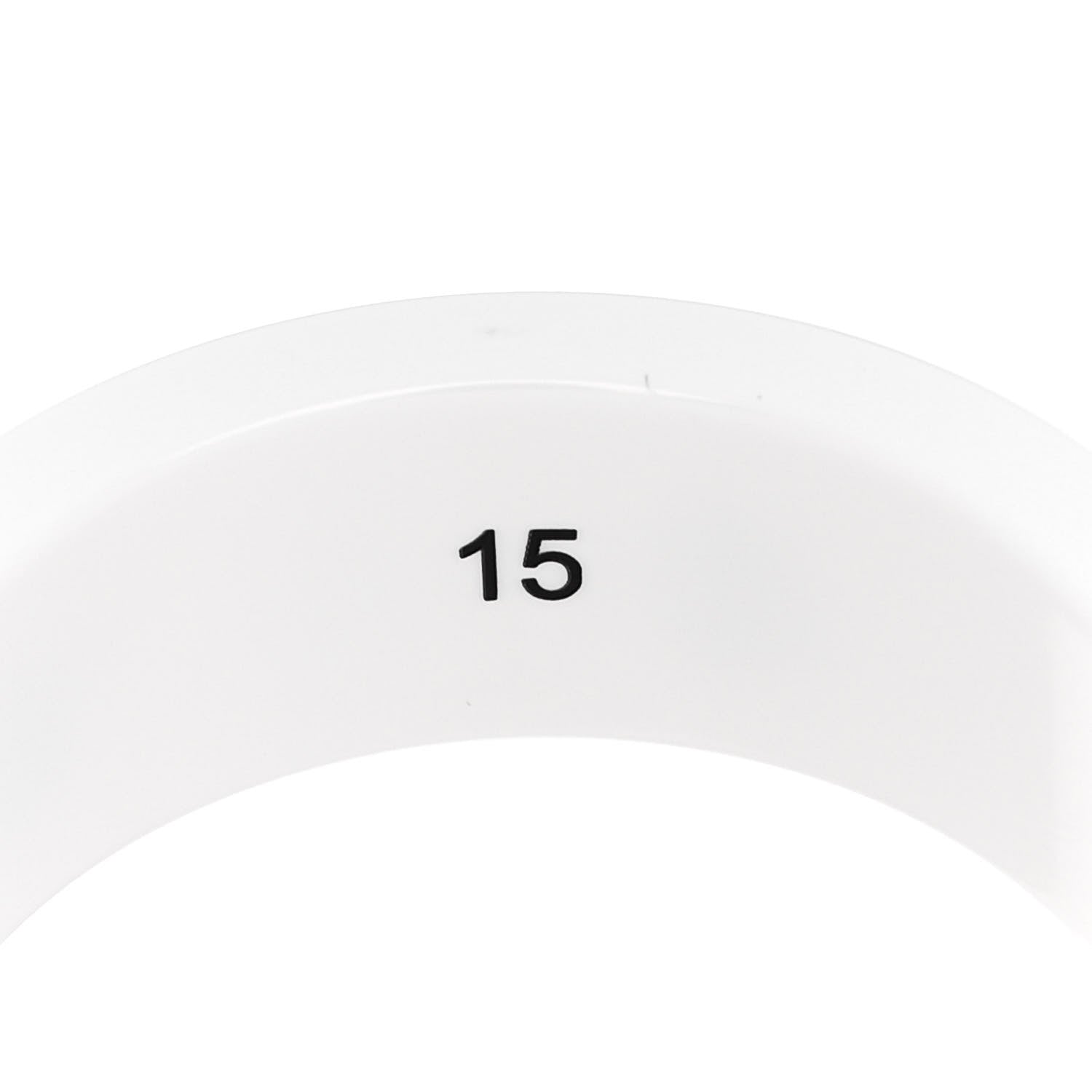 Gucci 18K Yellow Gold Ceramic Topaz Icon Band Ring White 5 of 6