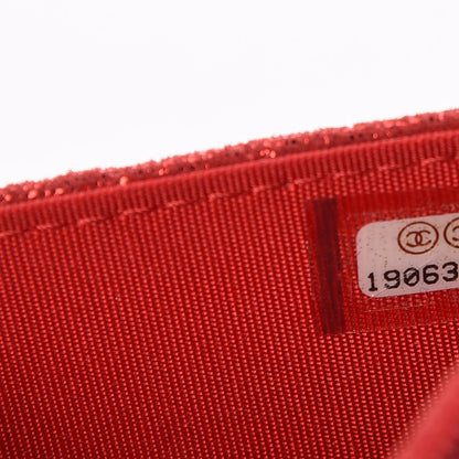 Chanel Metallic Iridescent Calfskin Wallet On Chain WOC Red 8 of 9