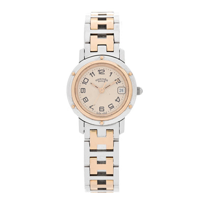 Hermes Stainless Steel 24mm Clipper Quartz Watch Gold 1 of 5