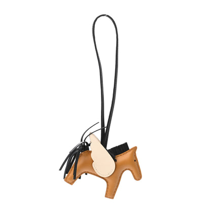 Hermes Milo Lambskin Grigri Rodeo Pegase Horse Bag Charm PM Sesame Black Nata 1 of 4