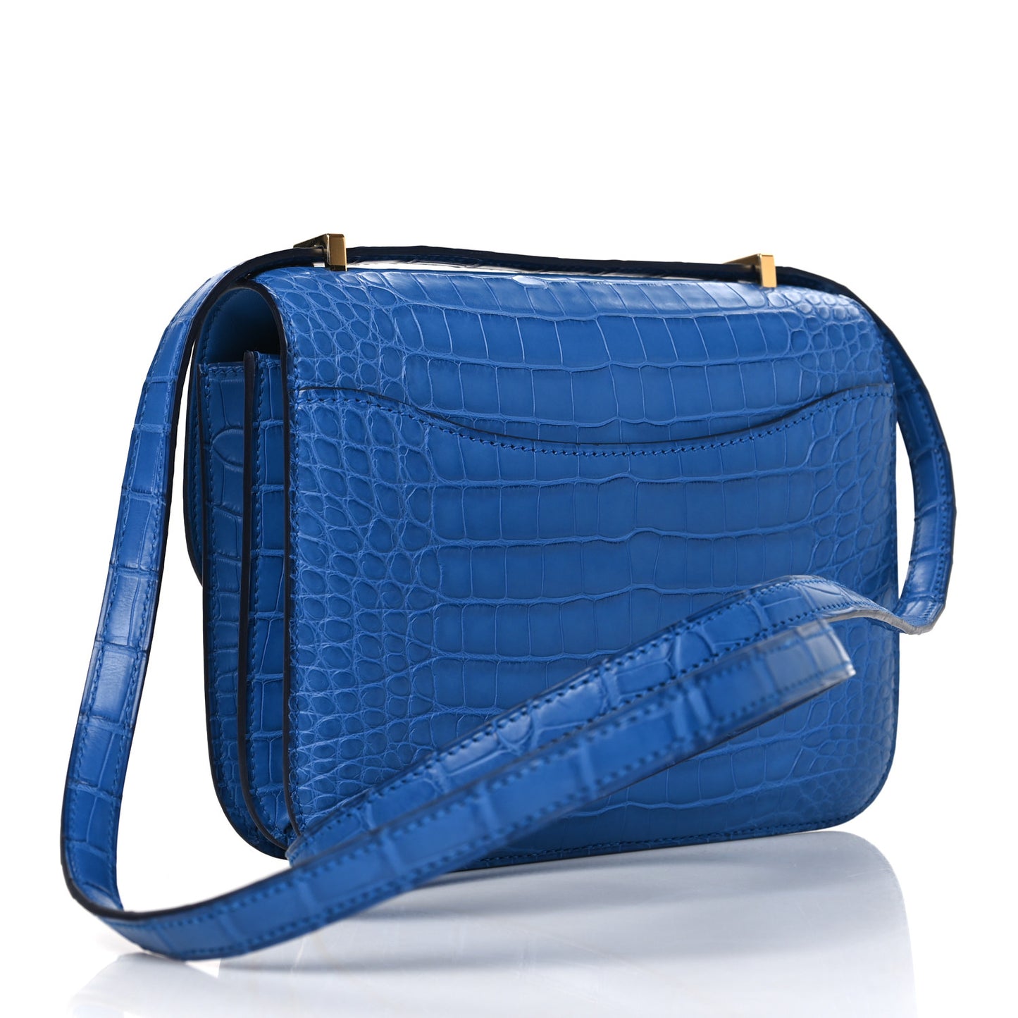 Matte Alligator Constance 18 Bleu Zellige