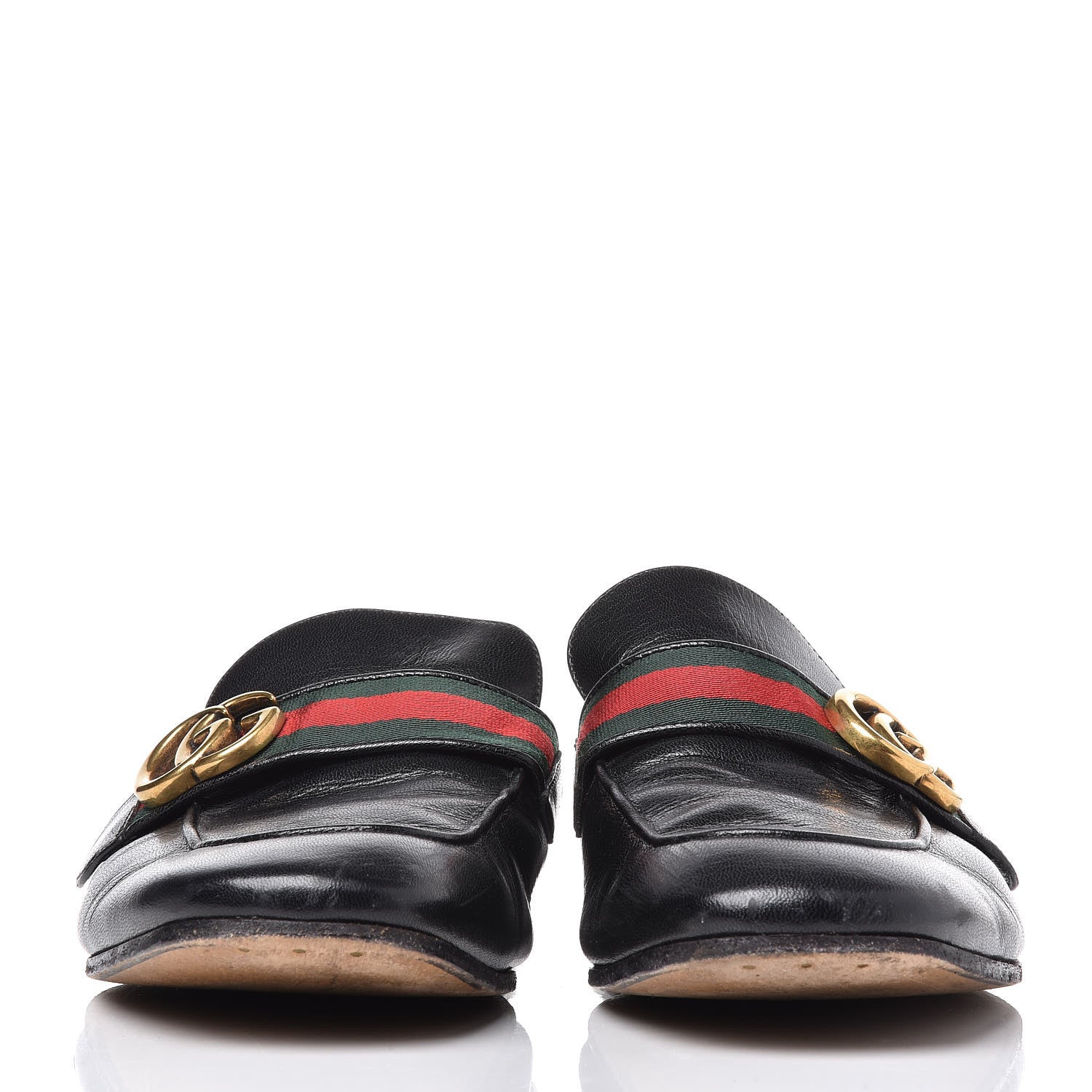Gucci Goatskin Web GG Mens Princetown Slippers 7 Black 3 of 13