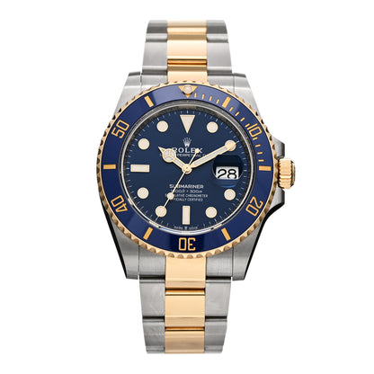 Rolex Stainless Steel 18K Yellow Gold 41mm Submariner Date Watch Royal Blue 126613LB 1 of 5