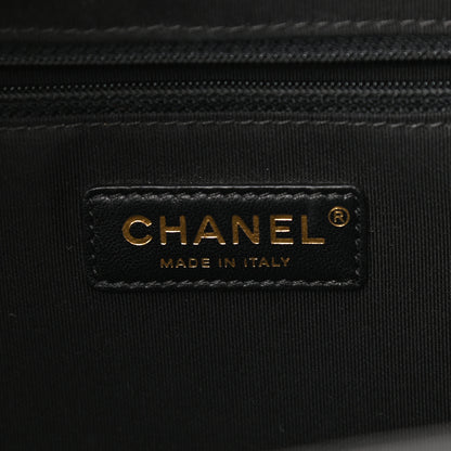 Chanel Calfskin Stitched Large Straight Lines Shopping Tote Black 10 of 13