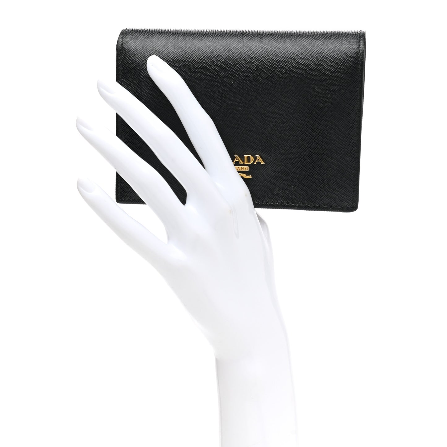 Saffiano Metal Bi-Fold Wallet Black