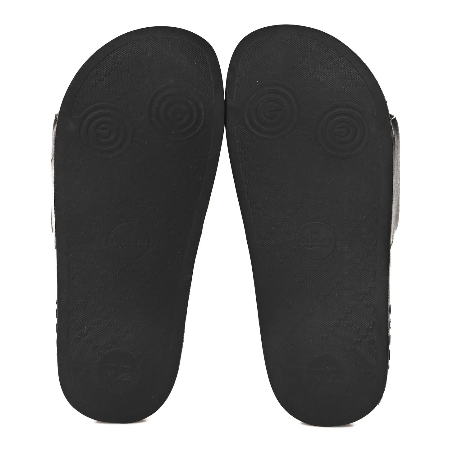 Nappa Miro Soft Calfskin Womens Interlocking G Slide Sandals 37 Black White