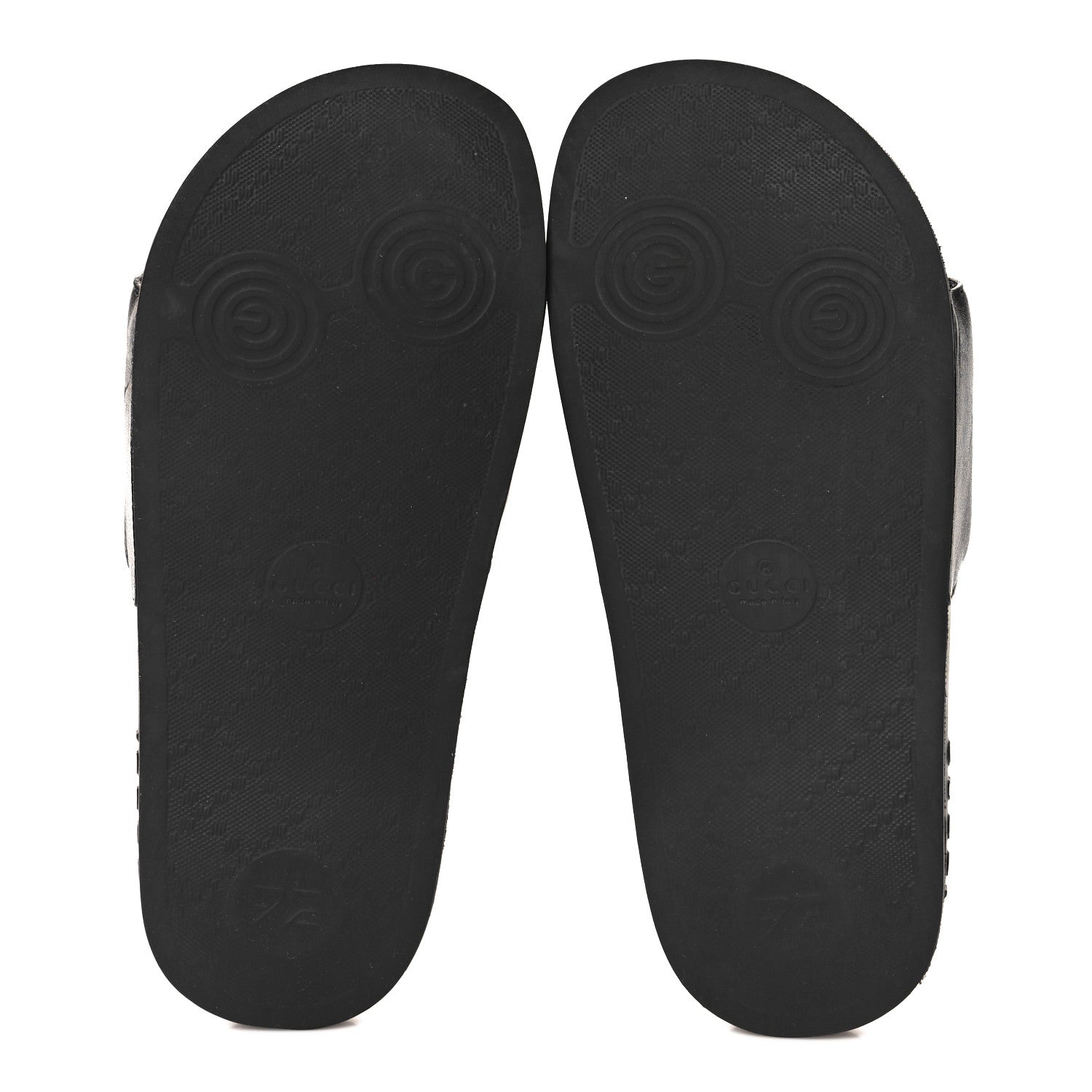 Gucci Nappa Miro Soft Calfskin Womens Interlocking G Slide Sandals 37 Black White 6 of 7