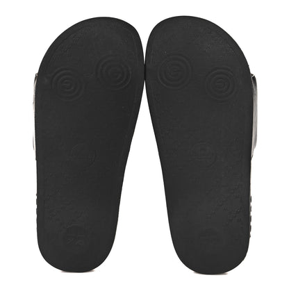 Gucci Nappa Miro Soft Calfskin Womens Interlocking G Slide Sandals 37 Black White 6 of 7