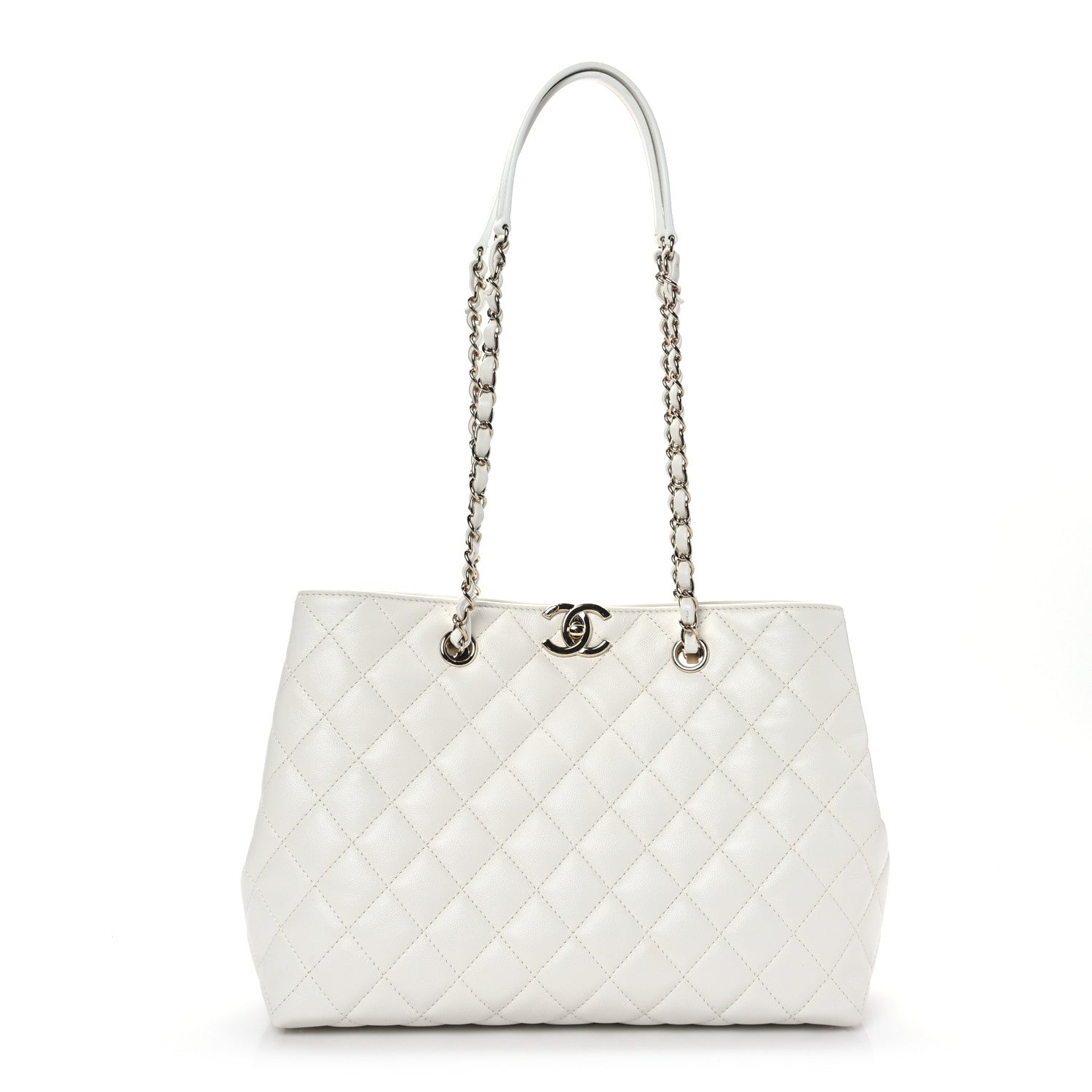 Chanel Caviar Quilted Small Shopping Tote White 1 of 8