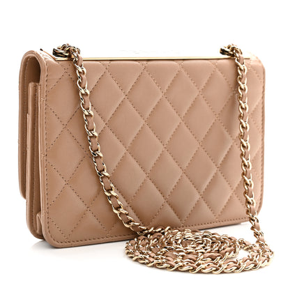 Chanel Lambskin Quilted Trendy CC Wallet On Chain WOC Beige 3 of 12