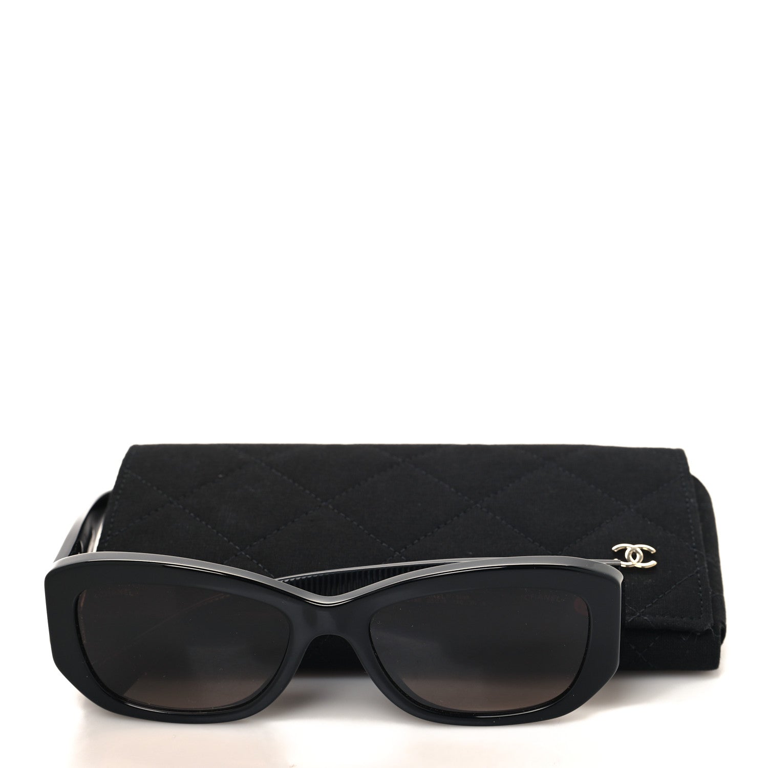 Chanel Acetate Rectangle Sunglasses 5493 Black 7 of 7