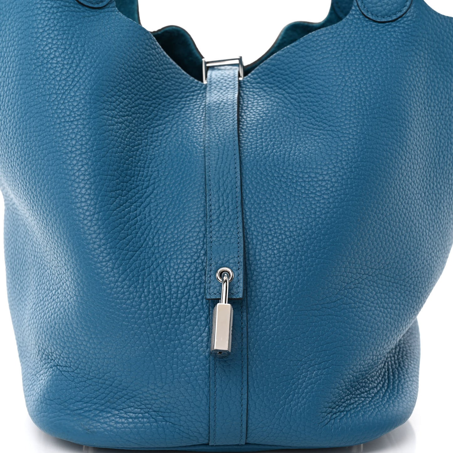 Taurillon Clemence Picotin Lock 26 GM Bleu Izmir
