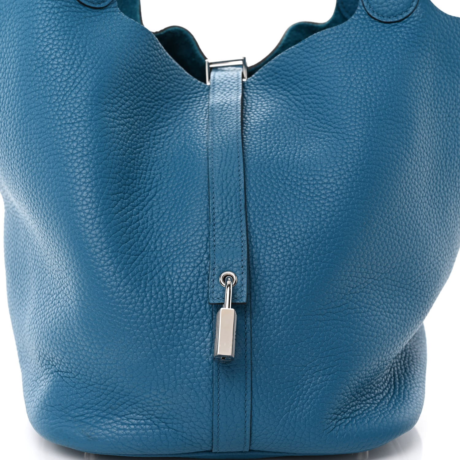 Hermes Taurillon Clemence Picotin Lock 26 GM Bleu Izmir 7 of 10