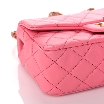 Chanel Lambskin Quilted Mini Rectangular Pearl Crush Flap Pink 9 of 11
