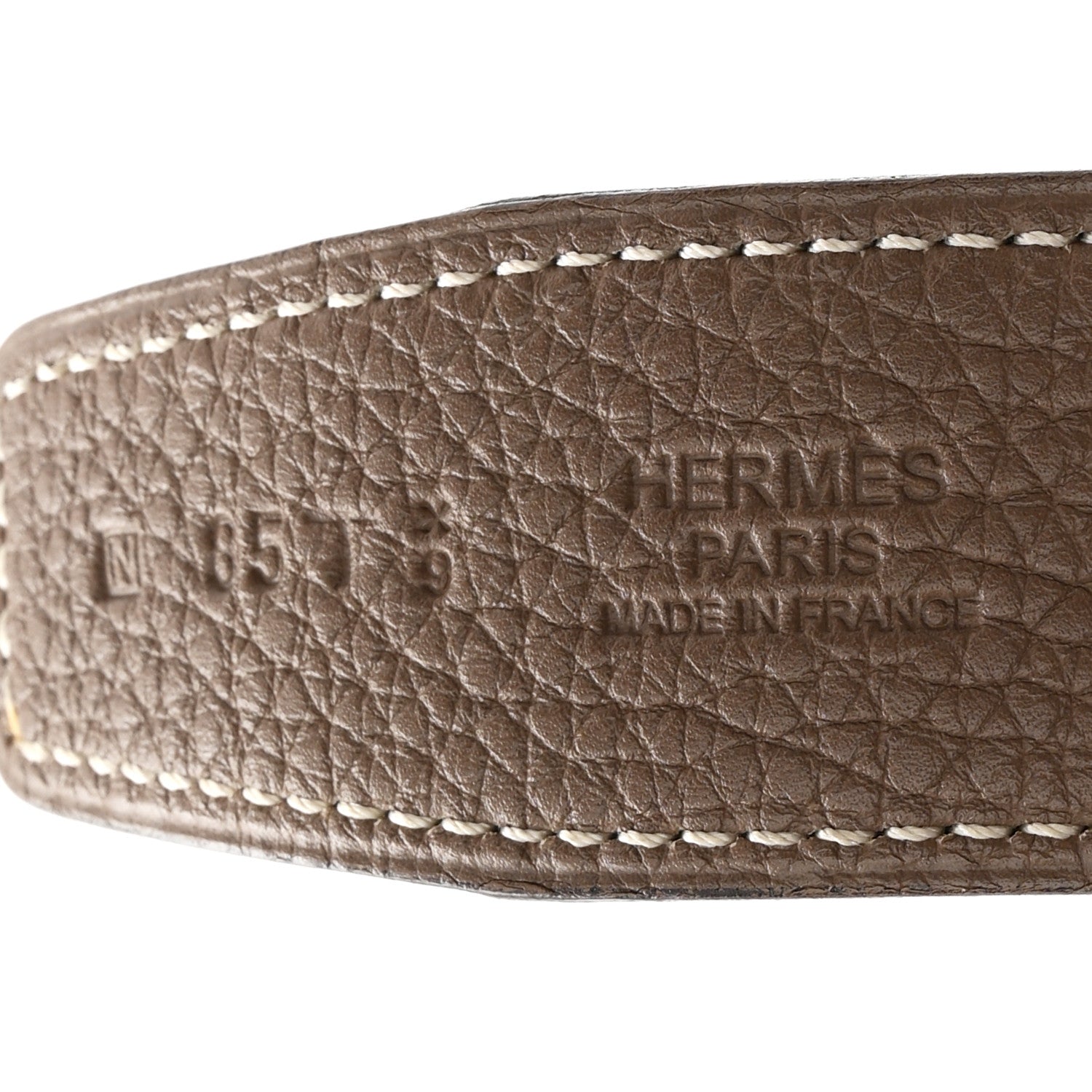 Hermes Box Togo 32mm H Belt 85 34 Black Etoupe 3 of 6