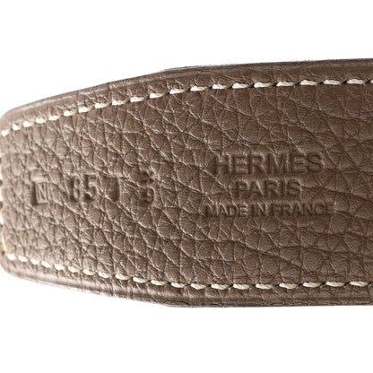 Hermes Box Togo 32mm H Belt 85 34 Black Etoupe 3 of 6