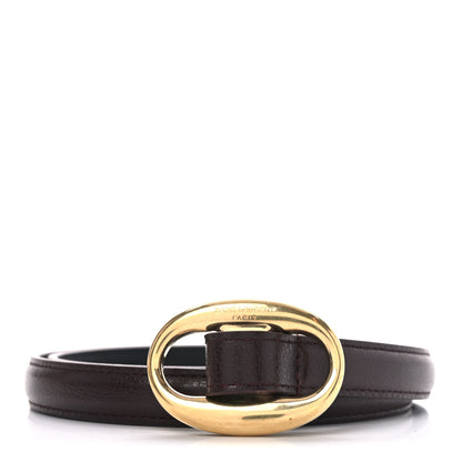 Saint Laurent Smooth Calfskin Oval Thin Belt 70 28 Dark Currant 1 of 4