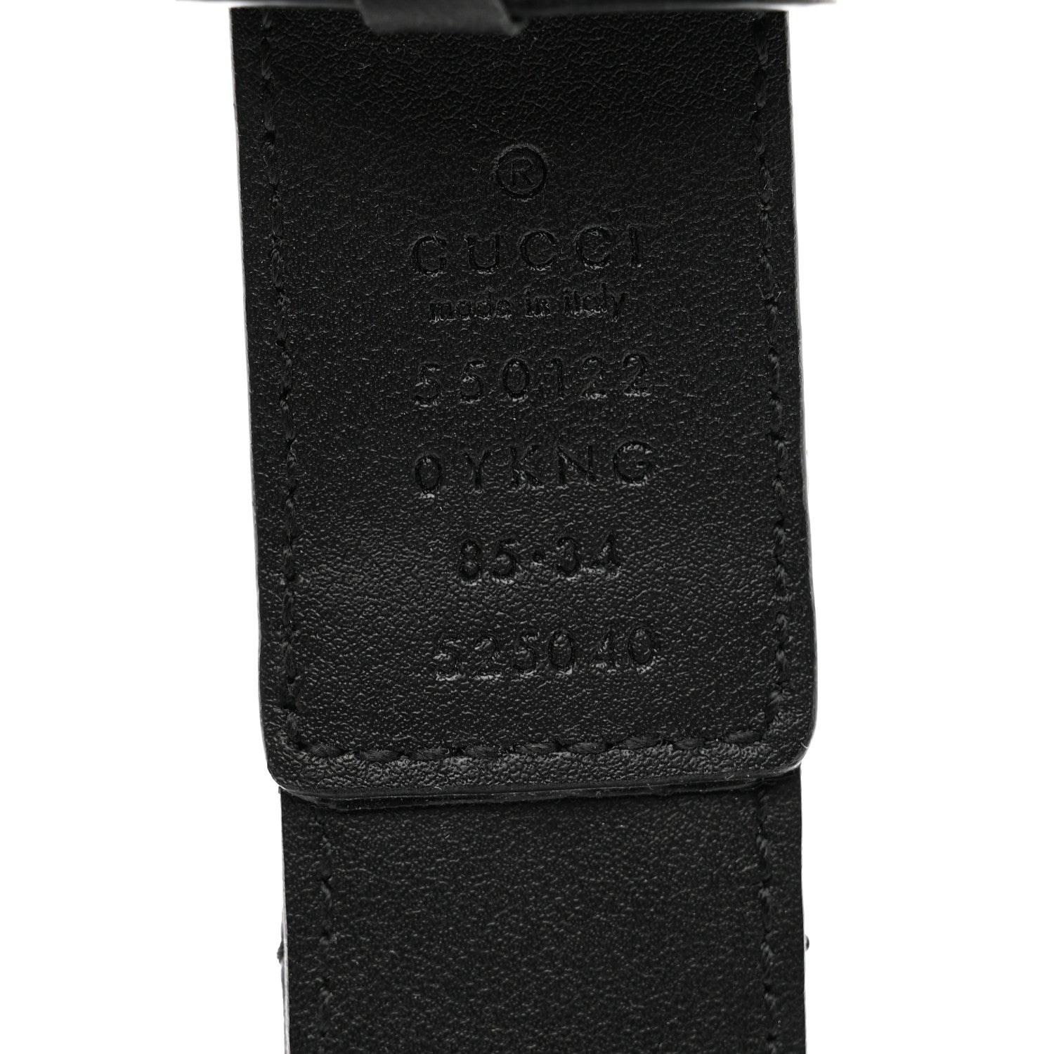 Gucci Calfskin Trapuntata Zumi 30mm Belt 85 34 Black 3 of 3