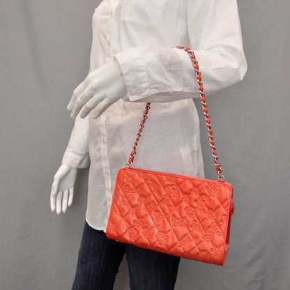 Chanel Patent Calfskin Lucky Symbols Pochette Coral 2 of 7