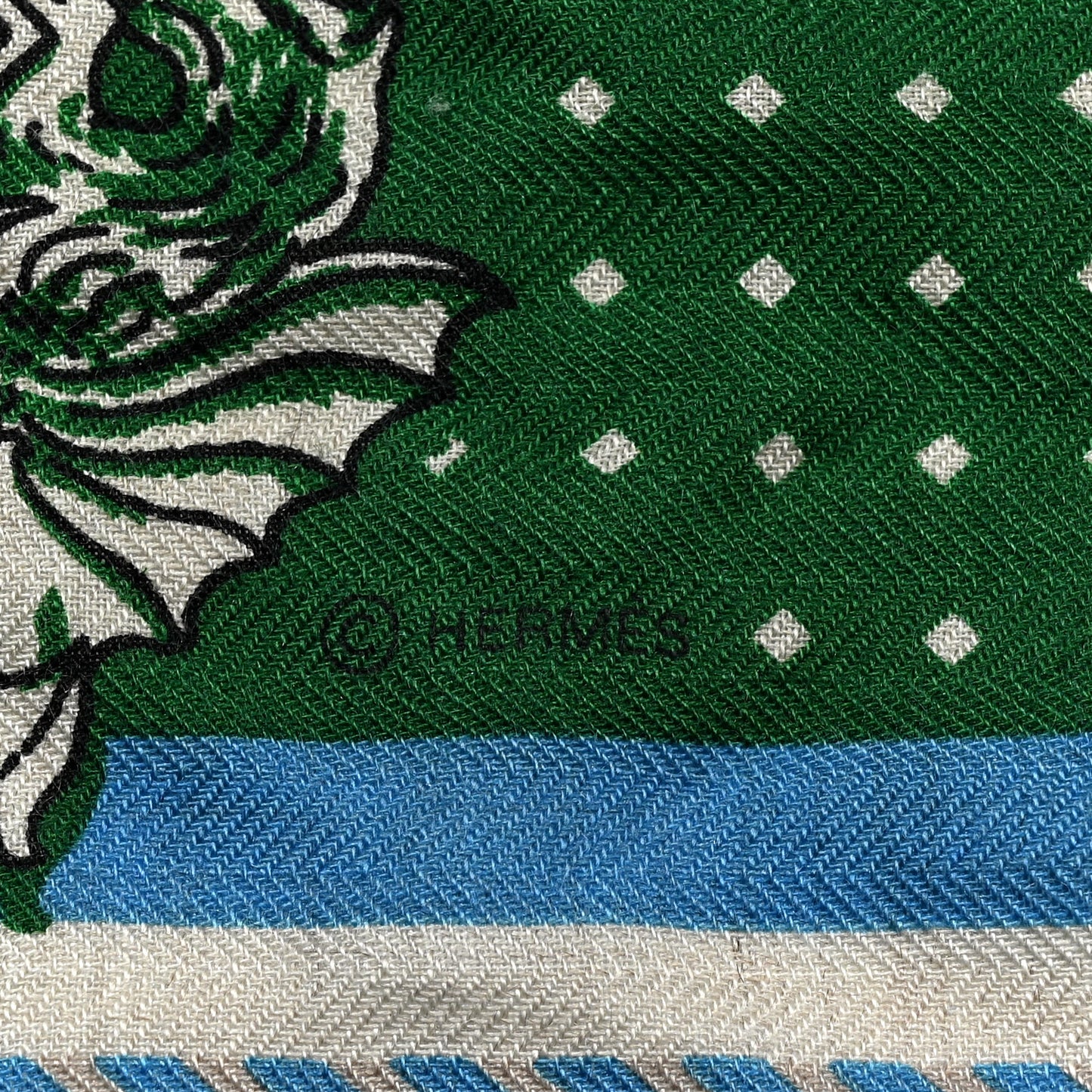 Cashmere Silk Harnais De Cour Bandana Shawl 140