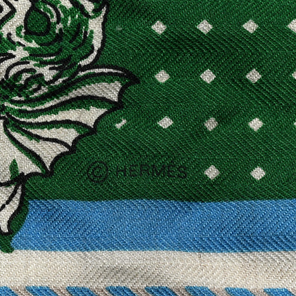 Hermes Cashmere Silk Harnais De Cour Bandana Shawl 140 2 of 3