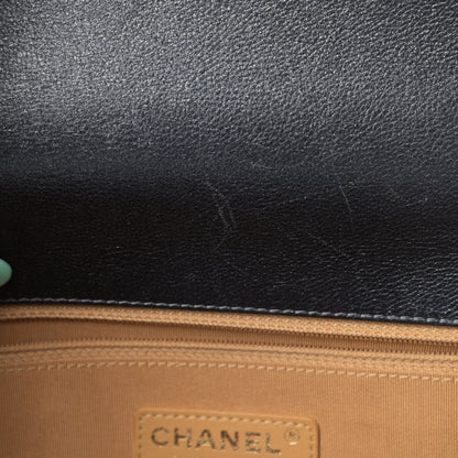 Chanel Metallic Calfskin Quilted New Medium Boy Flap Dark Grey 12 of 12