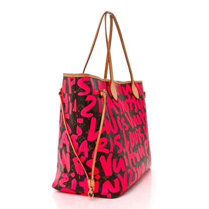Louis Vuitton Monogram Graffiti Neverfull GM Fuchsia 3 of 19