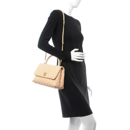 Chanel Caviar Quilted Small Coco Handle Flap Light Beige 2 of 11