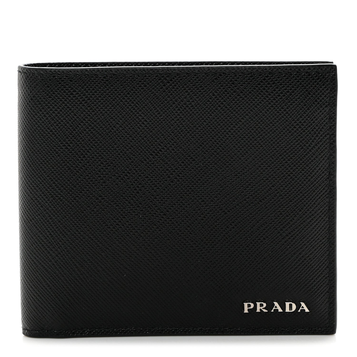 Prada Saffiano Bi-Fold Wallet Black 1 of 8