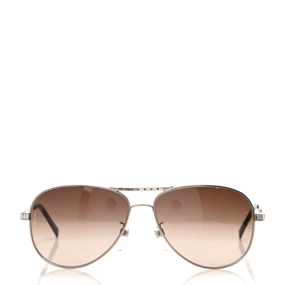 Chanel Crystal Aviator Sunglasses 4121 Brown Gold 2 of 8