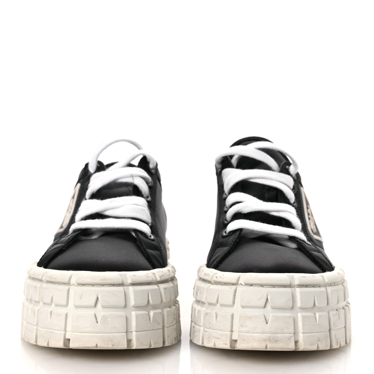 Prada Re-Nylon Gabardine Triangle Logo Double Wheel 50mm Sneakers 41.5 Black 3 of 12