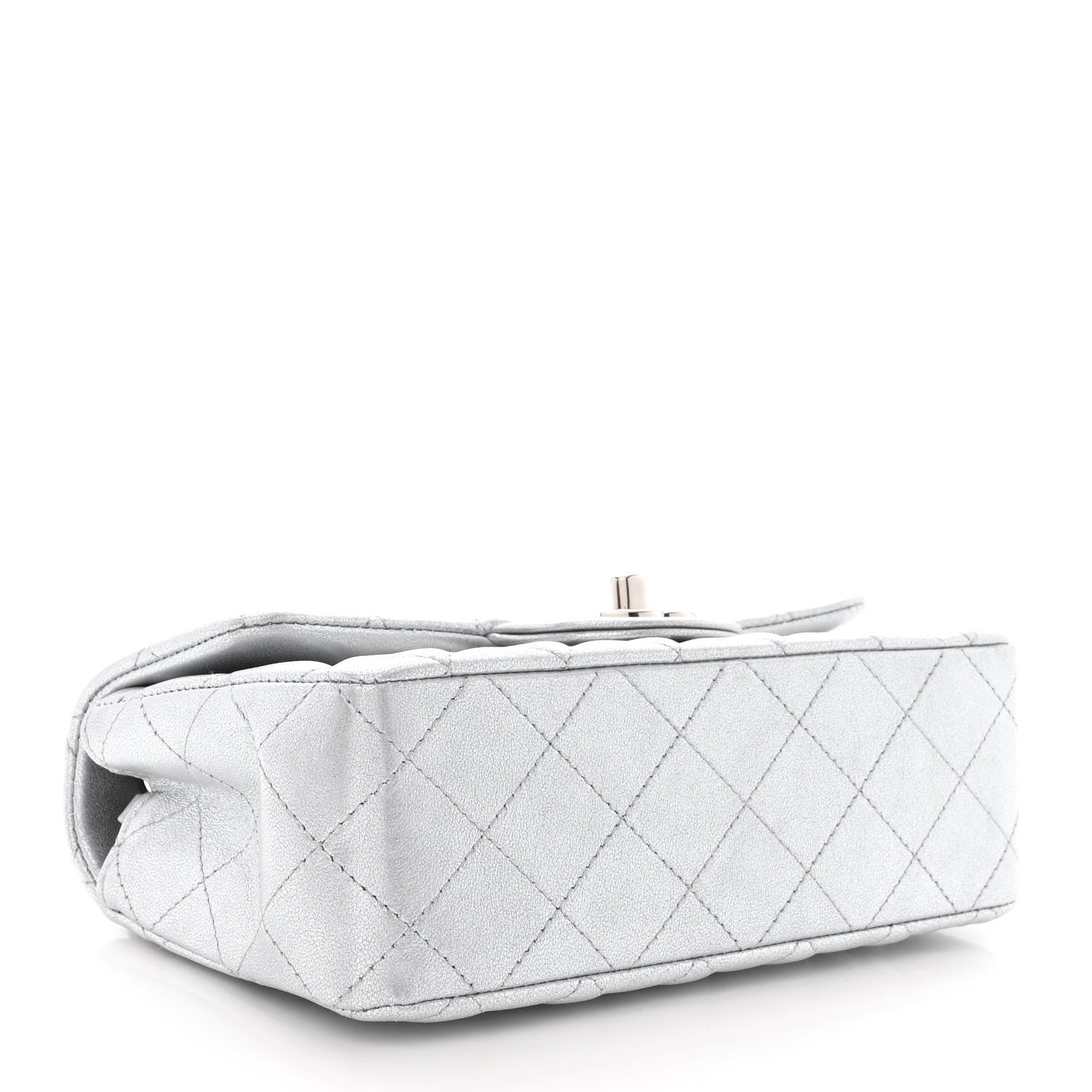 Chanel Metallic Lambskin Quilted Mini Rectangular Flap Silver 4 of 10