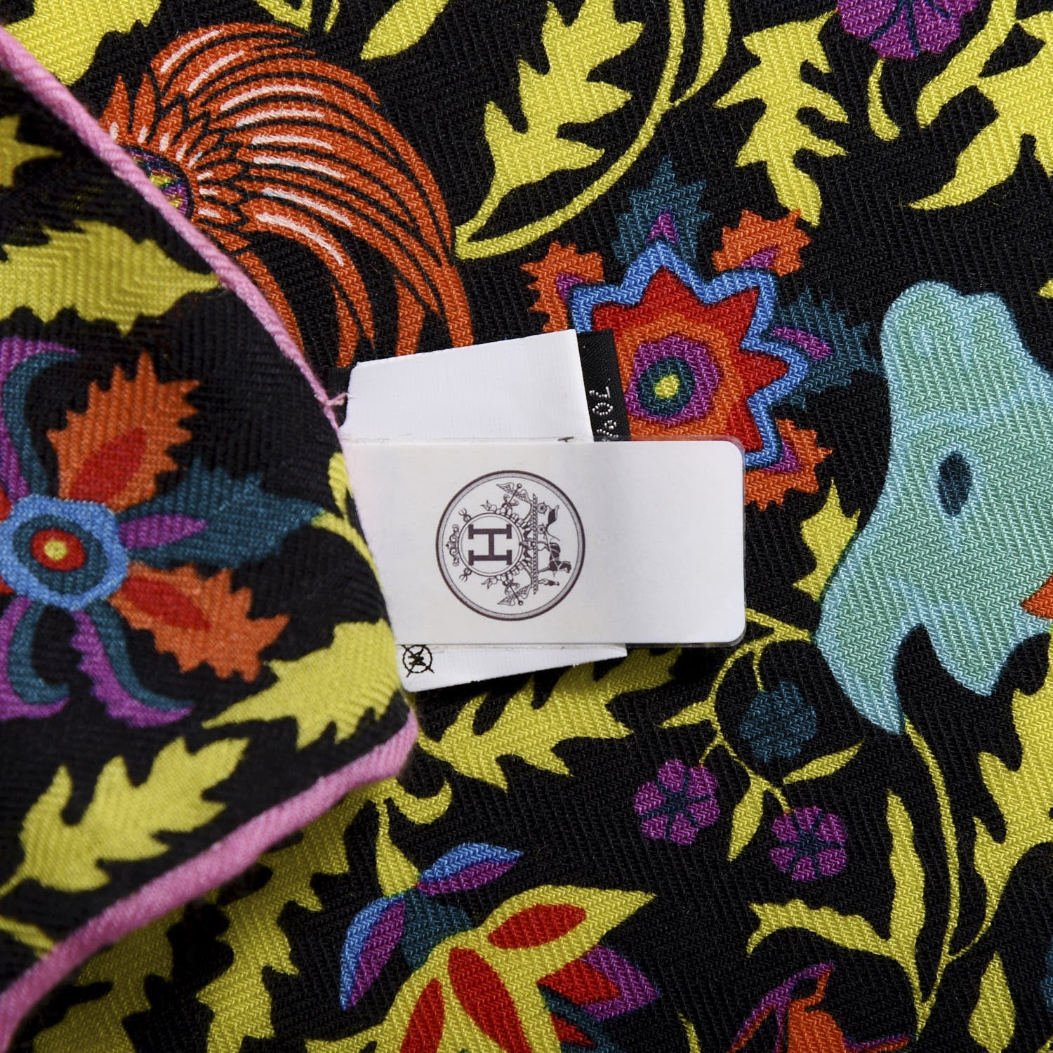 Hermes Cashmere Silk Jardins De Soie Shawl 140 Black Vert Multicolor 2 of 6