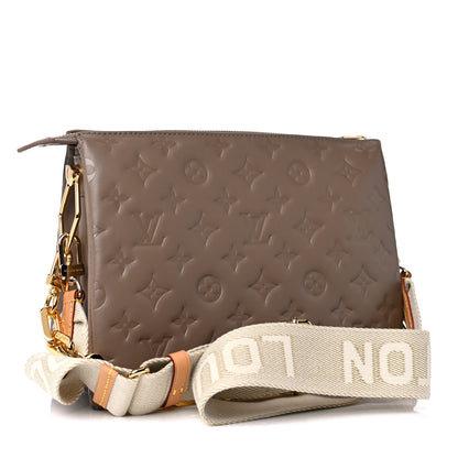 Louis Vuitton Lambskin Embossed Monogram Coussin PM Taupe 2 of 8