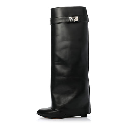 Givenchy Calfskin Newton Over The Knee Boots 36.5 Black 1 of 9