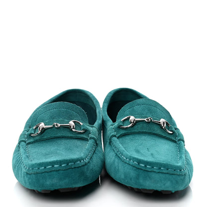 Gucci Suede Mens Horsebit Driver Loafer 10 Turquoise 2 of 4