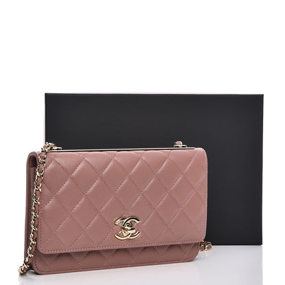 Chanel Lambskin Quilted Trendy CC Wallet On Chain WOC Pink 11 of 11