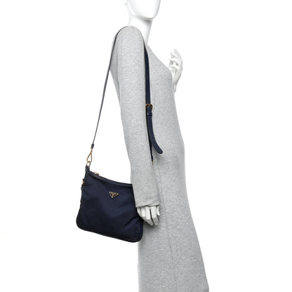Prada Tessuto Nylon Saffiano Small Crossbody Bag Navy 2 of 12