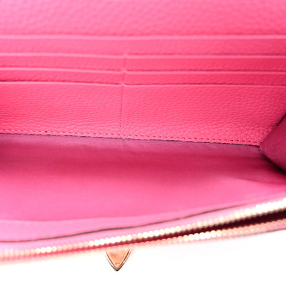Valentino Garavani Pebbled Calfskin Rockstud Flip Lock Wallet On Chain Feminine Pink 5 of 9