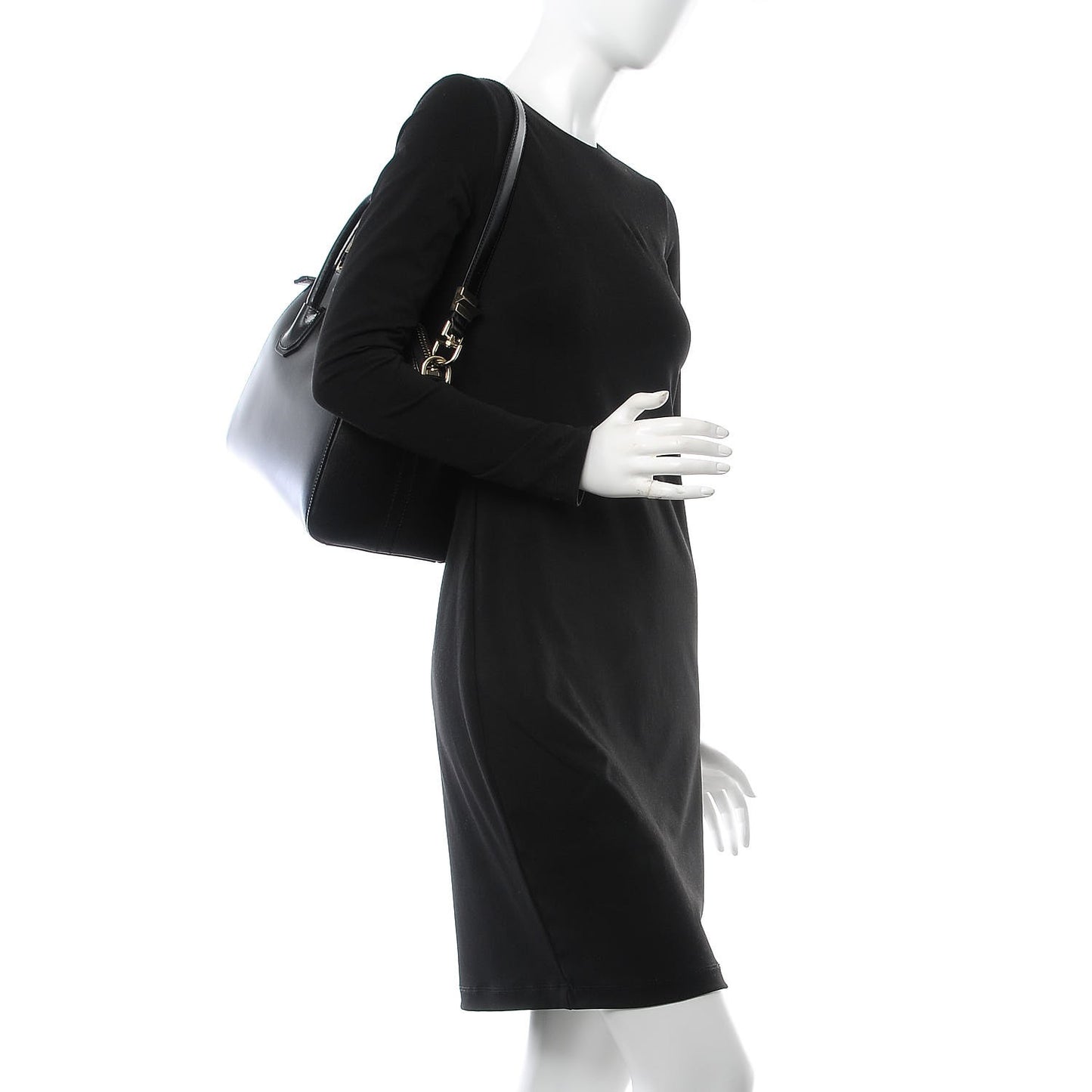 Shiny Lord Calfskin Small Antigona Black