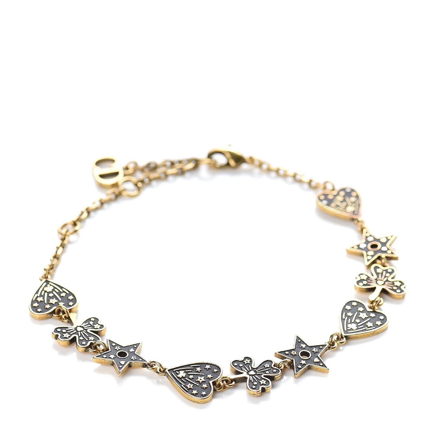 Metal Star Heart Bracelet Black Gold