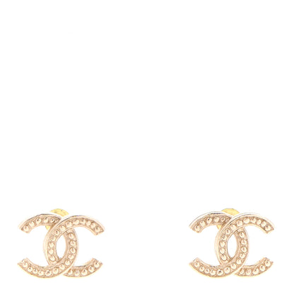 Chanel Metal Engraved CC Earrings Gold 1 of 4